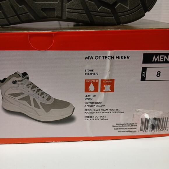Men’s size 8 Ozark Trail Tech Hiker Waterproof Boots Stone main image 4